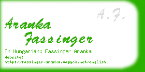 aranka fassinger business card